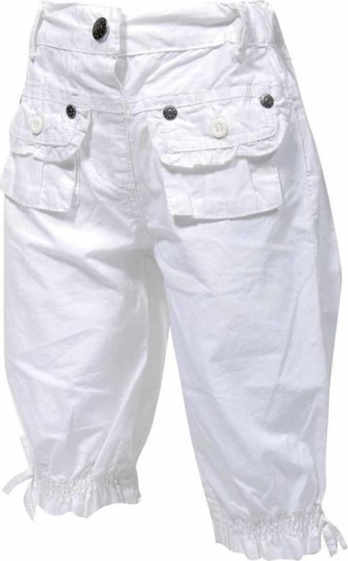 Kalhoty 3/4 dívčí, Pidilidi, PD852, bílá - 74 | 9m