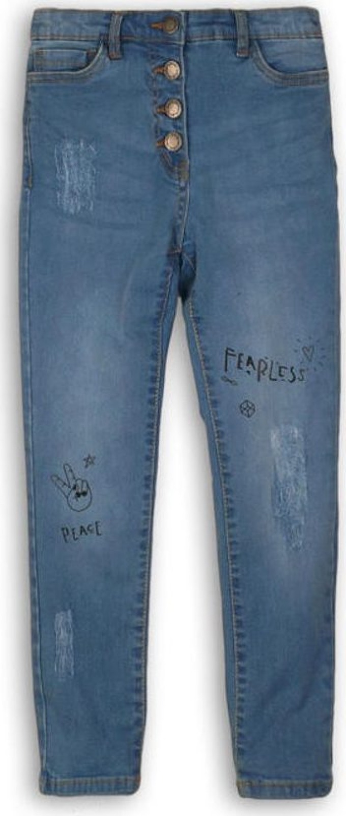 Kalhoty dívčí džínové s elastenem, Minoti, Wilderness 7, modrá - 152/158 | 12/13let