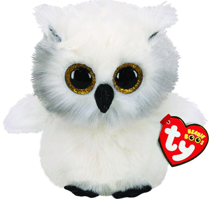 BEANIE BOOS AUSTIN, 15 cm - bílá sova