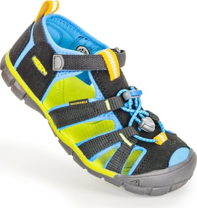 Dětské sandály SEACAMP II CNX, BLACK/BRILLIANT BLUE, keen, 1022984/1022969, černá - 37