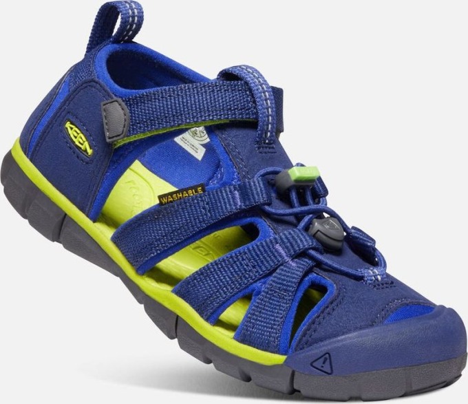 Dětské sandály SEACAMP II CNX, BLUE DEPTHS/CHARTREUSE, keen, 1022993/1022978/1022939, modrá - 36