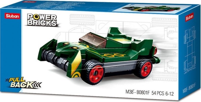 Sluban Power Bricks M38-B0801F natahovací autíčko zelené