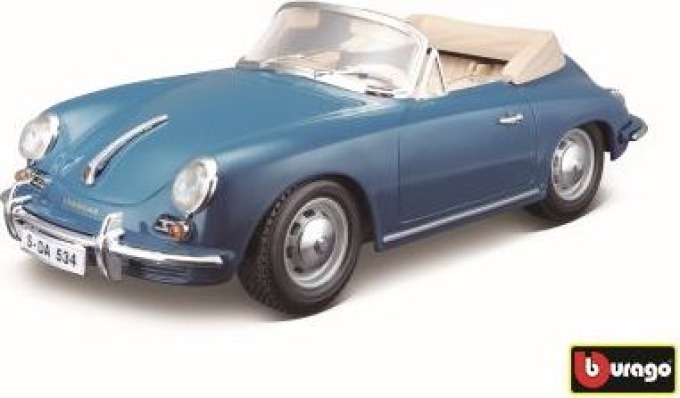 Bburago Porsche 356B Cabriolet 1961 modrá 1:18 - II. jakost