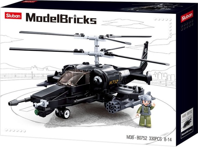 Sluban Model Bricks Army M38-B0752 Bojový vrtulník