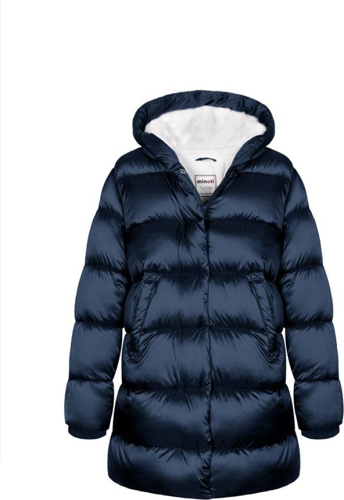 Kabát dívčí nylonový Puffa podšitý microfleecem, Minoti, 12COAT 1, modrá - 98/104 | 3/4let