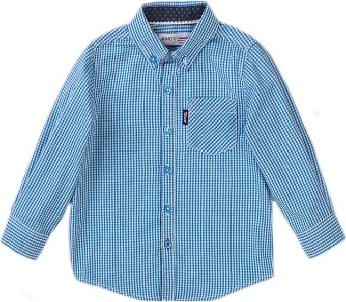 Košile chlapecká s dlouhým rukávem, Minoti, Grade 2, modrá - 86/92 | 18-24m
