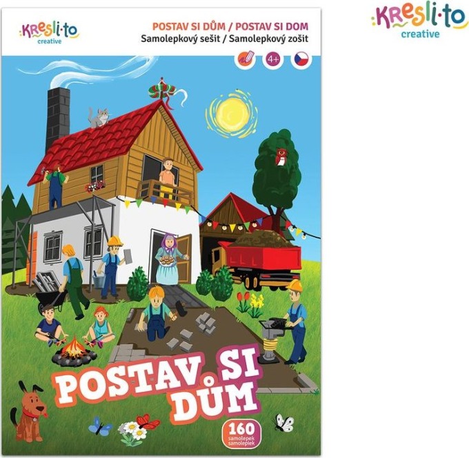 Postav si dům - samolepkový sešit, Kresli.to, W026616