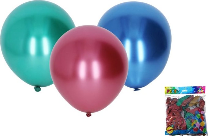 Balónek nafukovací 25cm - sada 100ks, chromové, W009929